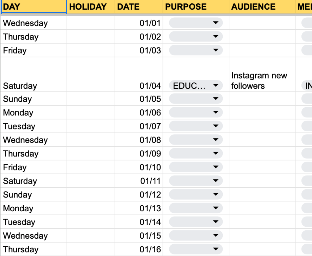 Marketing Matrix + Tips